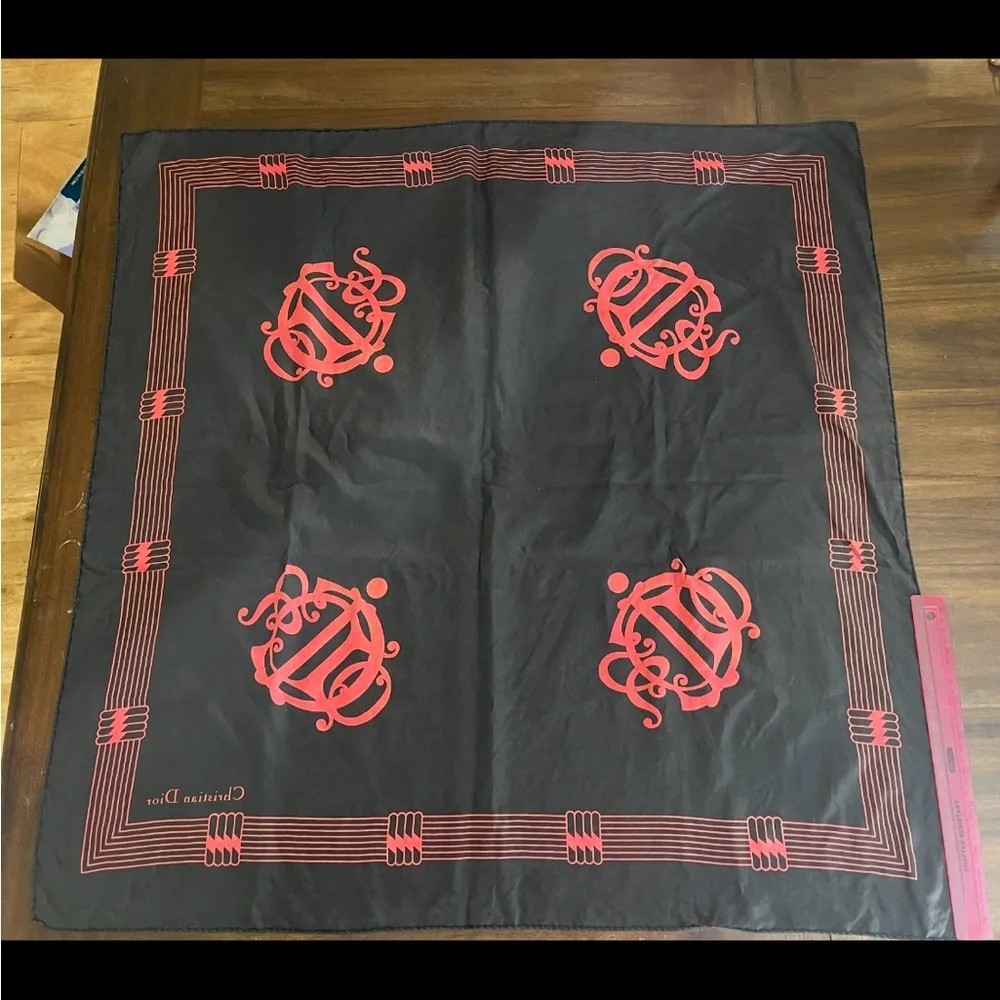 Dior Black and Red Scarf